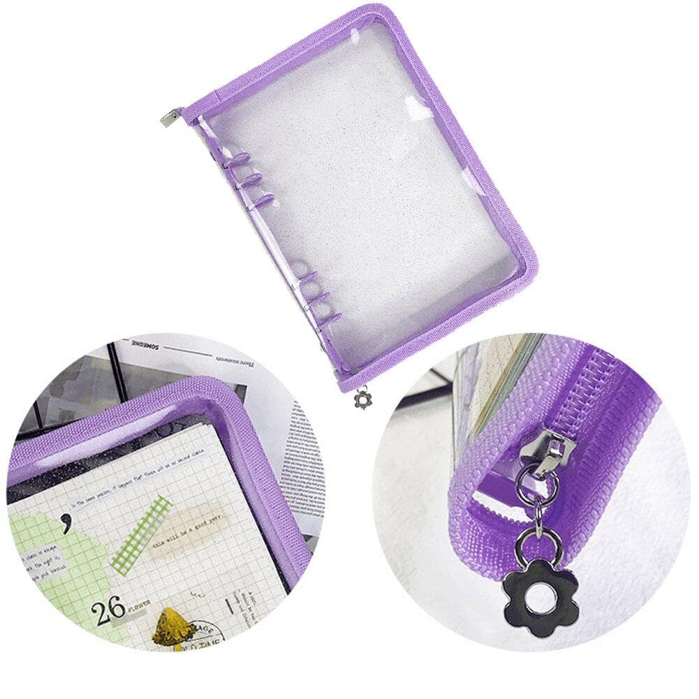 Binder-notizbuch, PVC-notizbuch-Ordner, A5, Durchsichtig, Für Kreditkarten, Fotos, Aufbewahrung, Buch, Notizbuch-einband, 6 Ringe, Binder-einband, Persönlicher Planer-Ordner