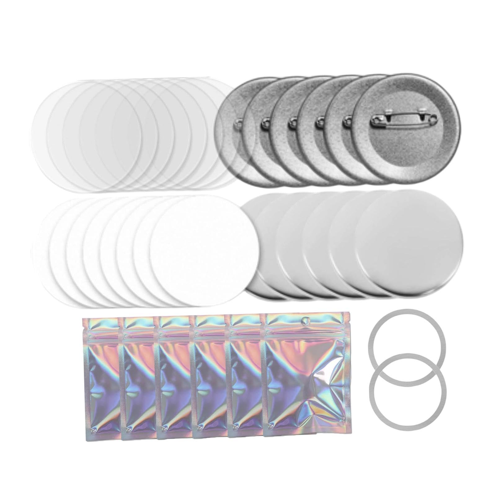902x Rohling Button Herstellungsmaterial mit Dichtung, Rohling Papier, Tragbares DIY Set Zur Herstellung Runder Anstecknadeln für Namensschilder,