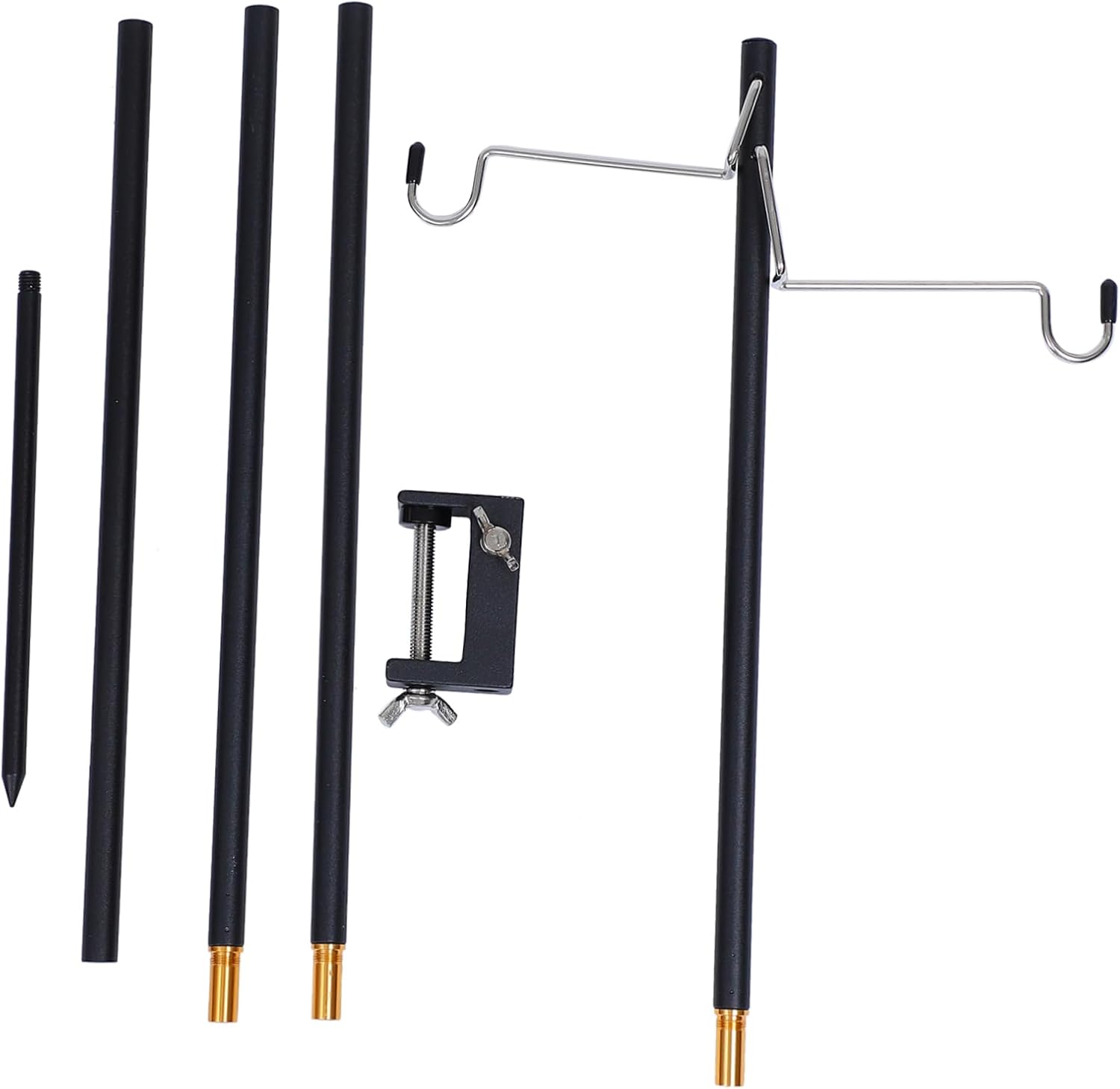 Toyvian 1Set Folding Lamp Stand Kit Portable Aluminium Alloy Bracket for Camping Hiking Outdoor Activities Easy Installation Durable Sturdy Design for Lanterns and Lights