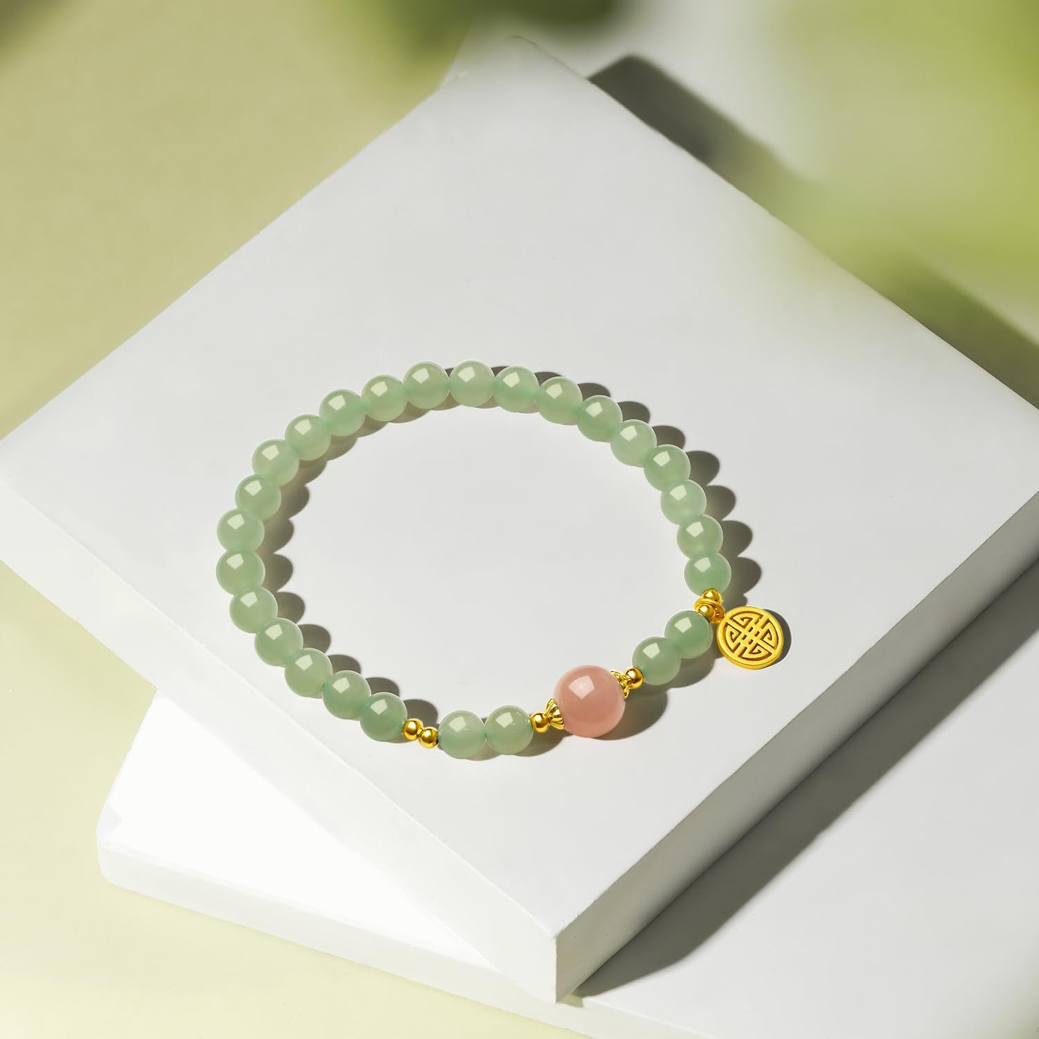 Sterling Silver Beaded Bracelet Crystal Stretch Bracelets Natural Jasper Beads Bangle Healing Sunstone Charm Adjustable Elastic Cuff Protection Jewelry Stackable Good Luck Gifts for Women J1911622 - Image 7