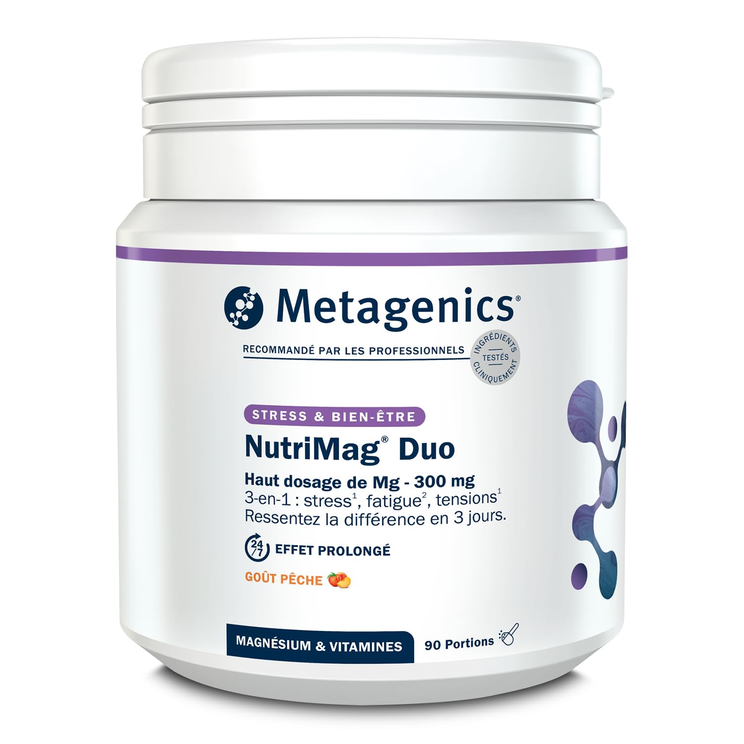 Metagenics NutriMag Duo Magnésium, Fatigue Système Nerveux, Poudre 90 Jours | Magnésium à double source. Contribue à réduire la fatigue et au fonctionnement normal du système nerveux.