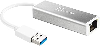 j5create USB 3.0 to RJ45 Gigabit Ethernet Adapter, 10/100/1000 Ethernet LAN Network Adapter for Mac, Windows 11/10/8.1/7, Chrome OS, Desktop, Laptop (JUE130)
