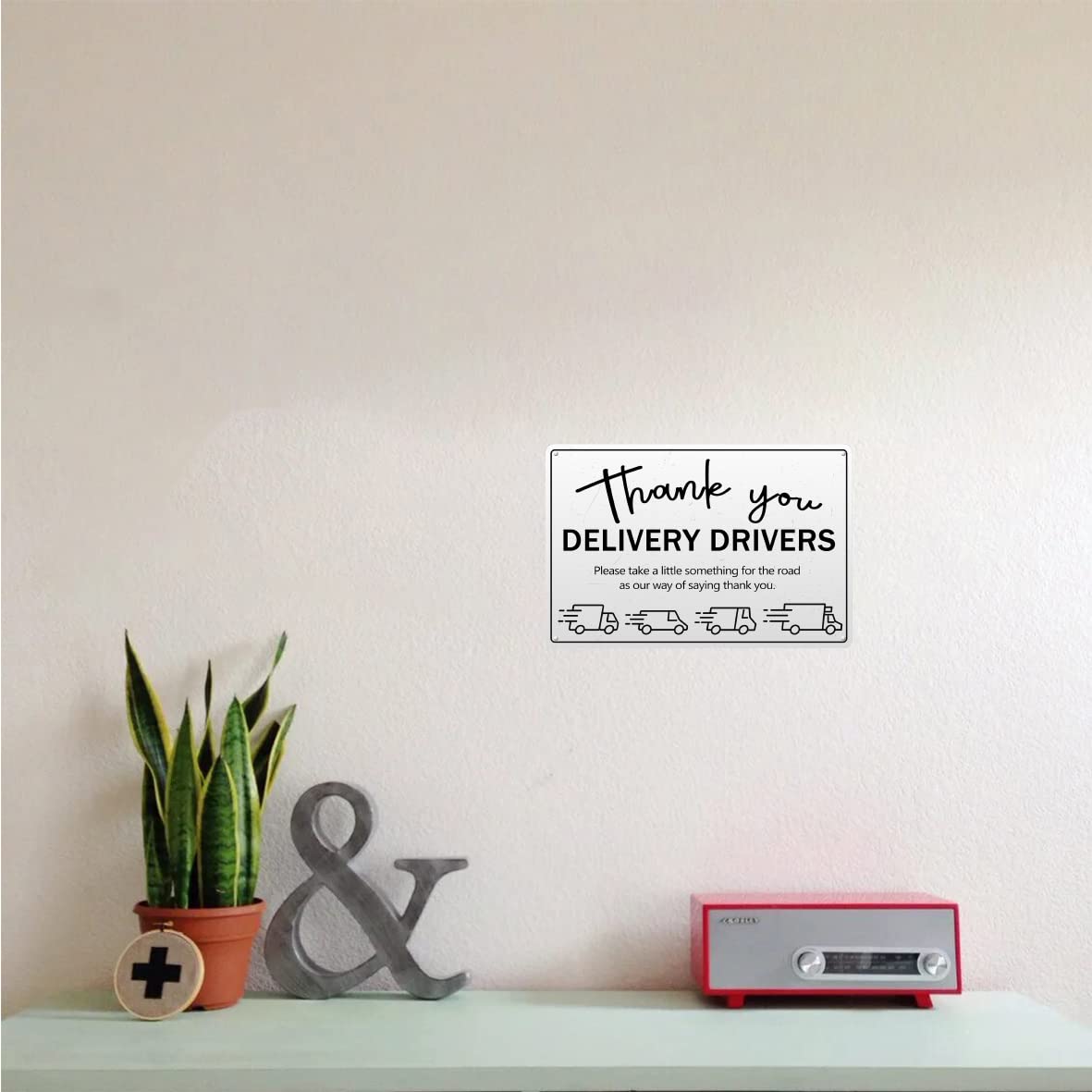 Metallschild Thank You Delivery Driver – Vintage-Schild 30x20 Cm Für Haustür Oder Snackstation