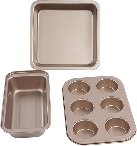 Miniatura 7 de Juego de utensilios antiadherentes de 5 piezas para hornear de acero al carbono, resistencia a altas temperaturas con molde para pasteles, bandeja