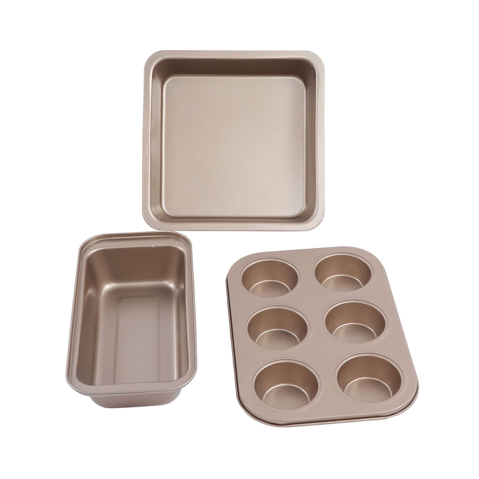 Cocoarm Backformen-Set, Backformen-Set aus Kohlenstoffstahl mit Antihaftbeschichtung, 5-teiliges, Ofenfest Bis 250 °C, mit Pizzablech, Kuchenform, Muffinform für das Backen in der Küche zu Hause