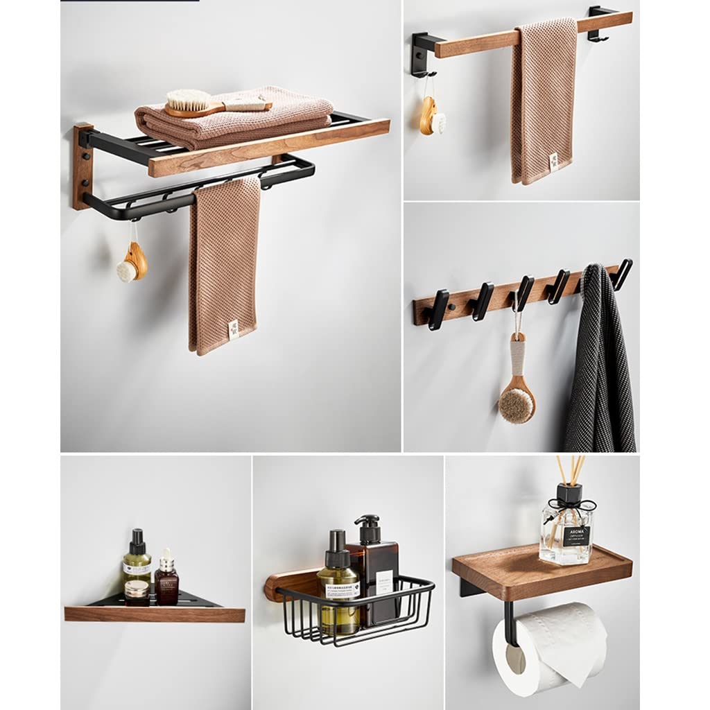 Support Mural Hygiénique Double Crochet Noir - Rangement Outils Nettoyage Modulaire