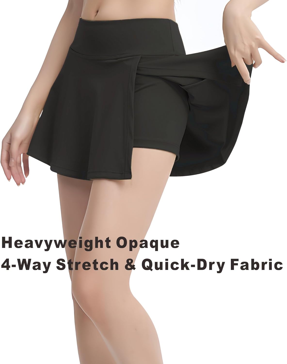 Women's High Waist Tennis Skort with Pockets & Built-in Shorts, Pleated Athletic Skirt for Workout, Casual Wear - Image 2