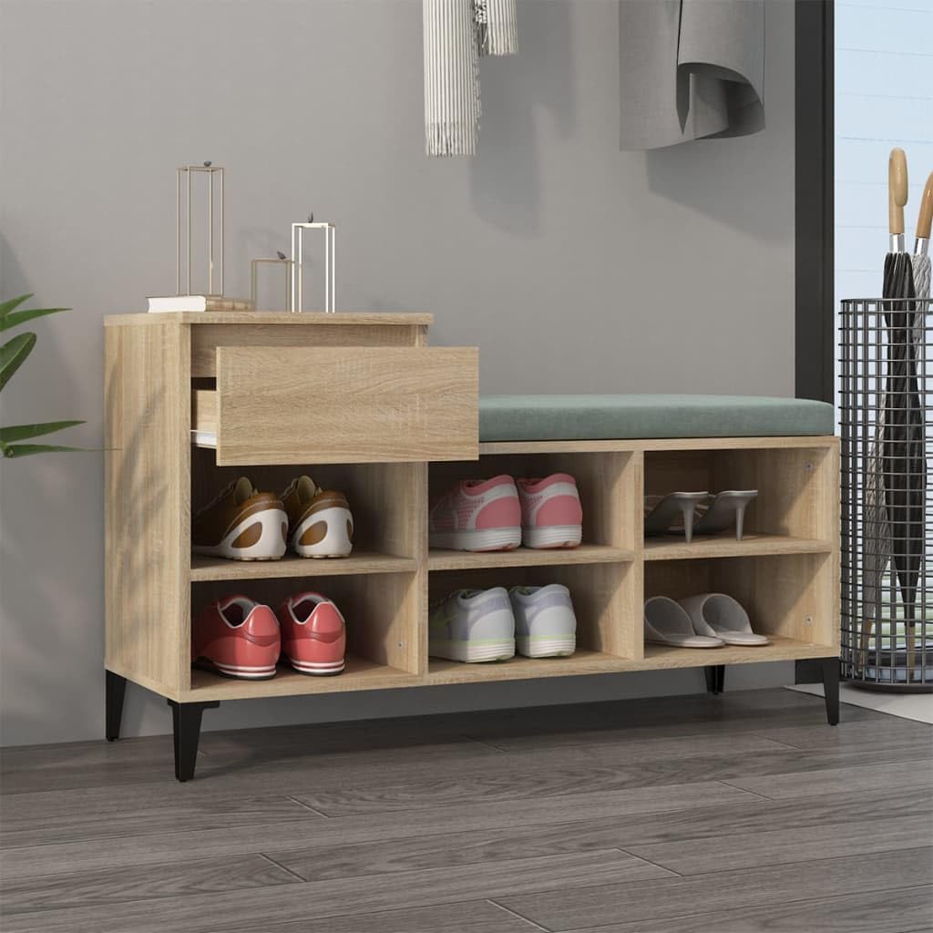 Scarpiera Rovere Sonoma 102x36x60 cm Legno Multistrato
