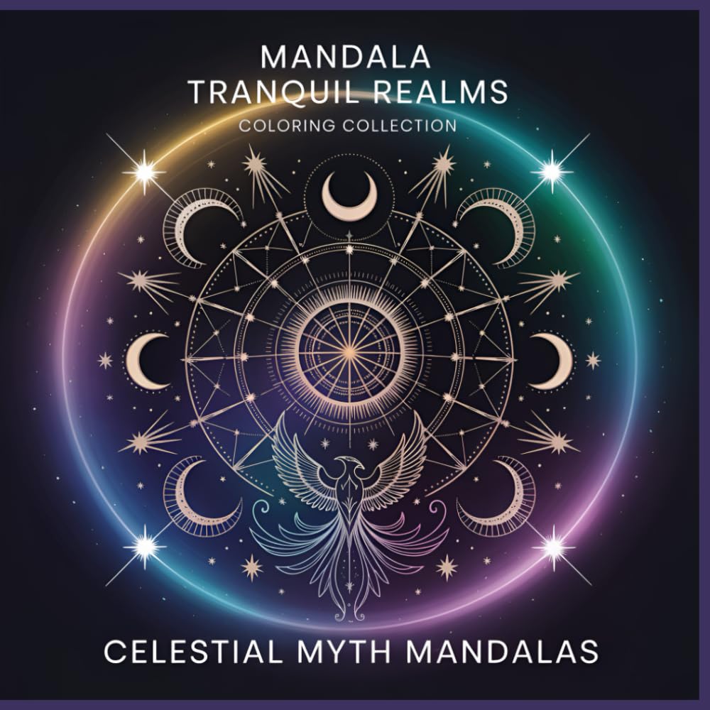 Celestial Myth Mandalas: A Mystical Mandala Coloring Book of Mythical Animals and Cosmic Patterns (SERIES OVERVIEW — Mandala Tranquil Realms Coloring Collection)