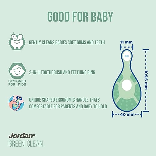Vista 9 de Cepillo dental para bebés de 0 a 2 años Jordan Step 1, cerdas suaves, sin BPA (4 unidades)