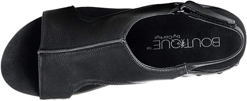 Corkys Women's Volta Wedge Sandal (Black Smooth, 9 M US) - Image 5