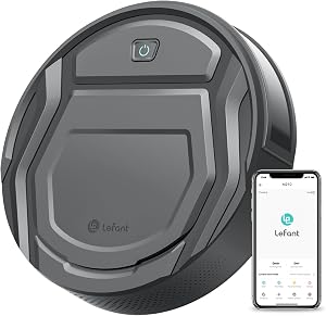 Lefant Robot Vacuum Cleaner, 2200Pa Powerful Suction, Auto-Recharge, 6D Collision Sensor, Small Body High Coverage, Work with Alexa/APP/Wifi, Suitable for Pet Hair/Hard Floor/Low Pile Carpet, M210 Pro