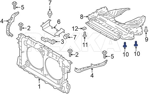 Miniatura 8 de Cubierta de parachoques Radiador Soporte Rejilla Deflector Piedra Barra de lazo Retenedor Clips 11296-AG000