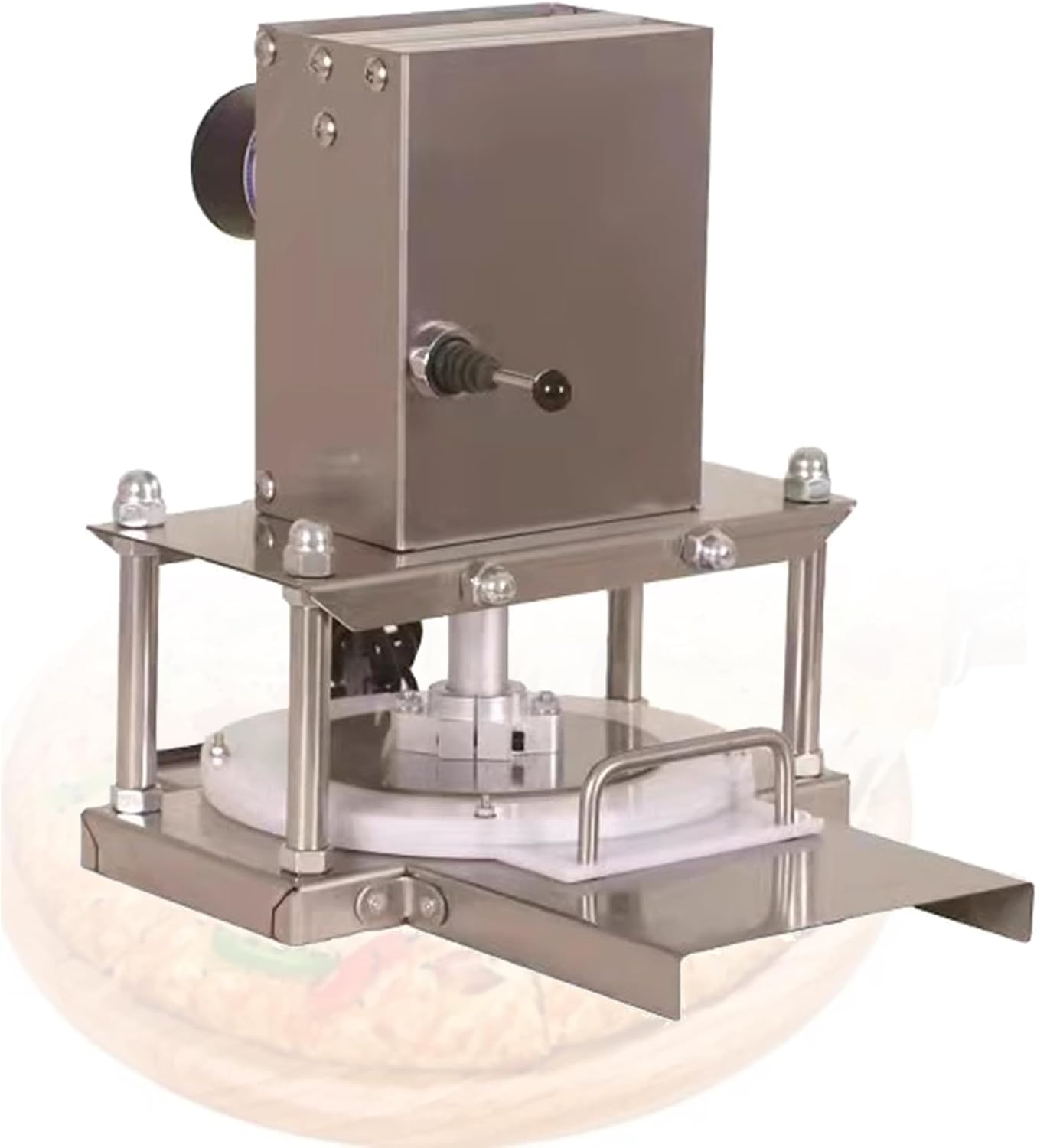 Electric Pizza Dough Press Machine - Commercial Heavy-Duty Dough Roller Sheeter for Pizza Crusts, Pasta, Tortillas & Pastry - Electric Press for Pizza, Hand-held Cakes & Meatloaf 8.66in