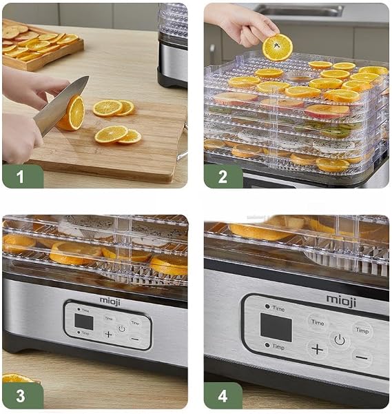 Mioji FD5 Ayarlanabilir Sıcaklıklı 5 Raflı Dijital Meyve, Sebze ve Et Kurutma Makinesi