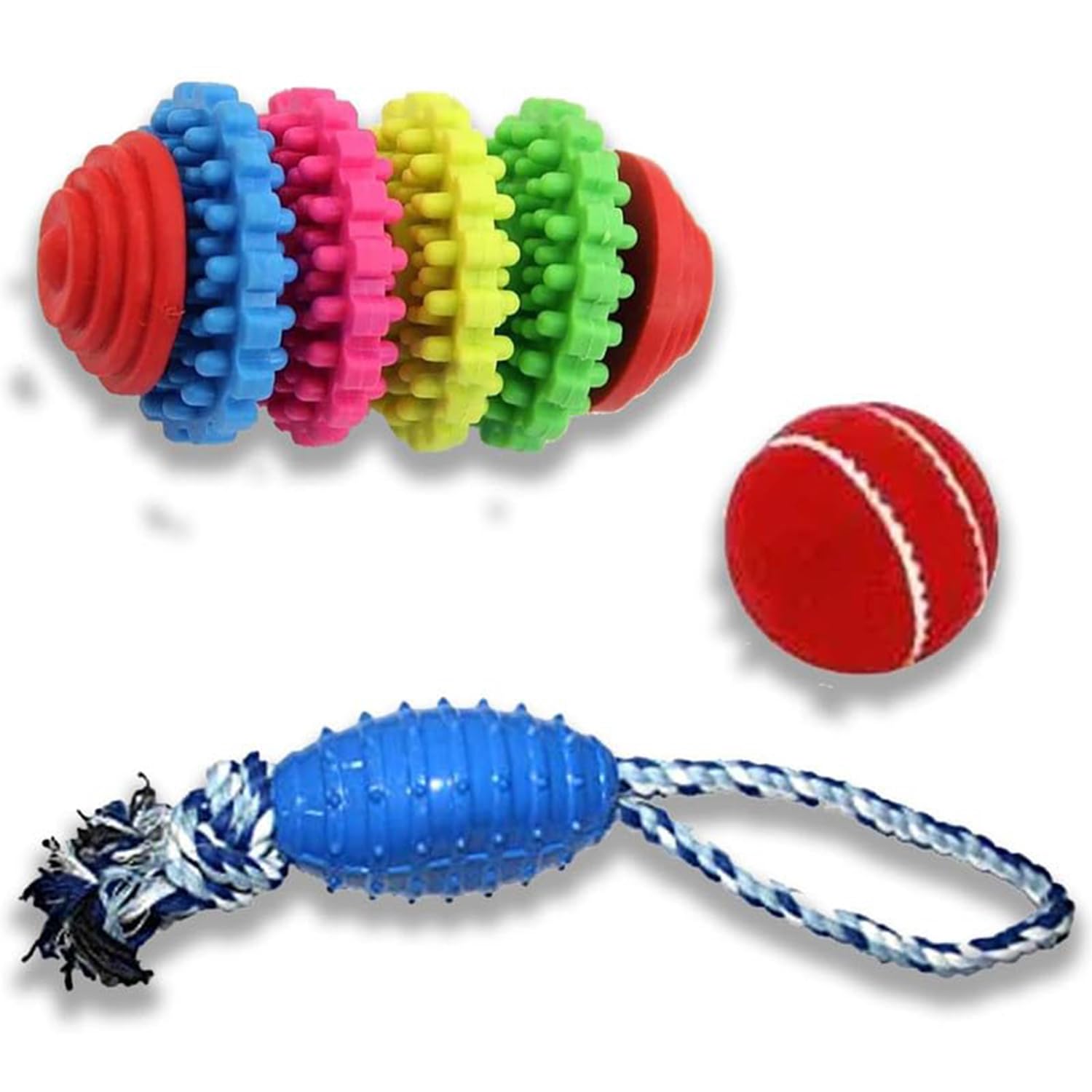 PAWISE Dog Combo Chew Toys,Dogs Puppy Colorful Rubber Toy for Small & Medium Breed Dogs, Durable Chew Toys, Puppy Teething Toys,Dog Ball Toys,Promote Dog Dental Health,Exercise & Bonding (Pack3) (B0CZHWJHHB) Amazon Price History, Amazon Price Tracker