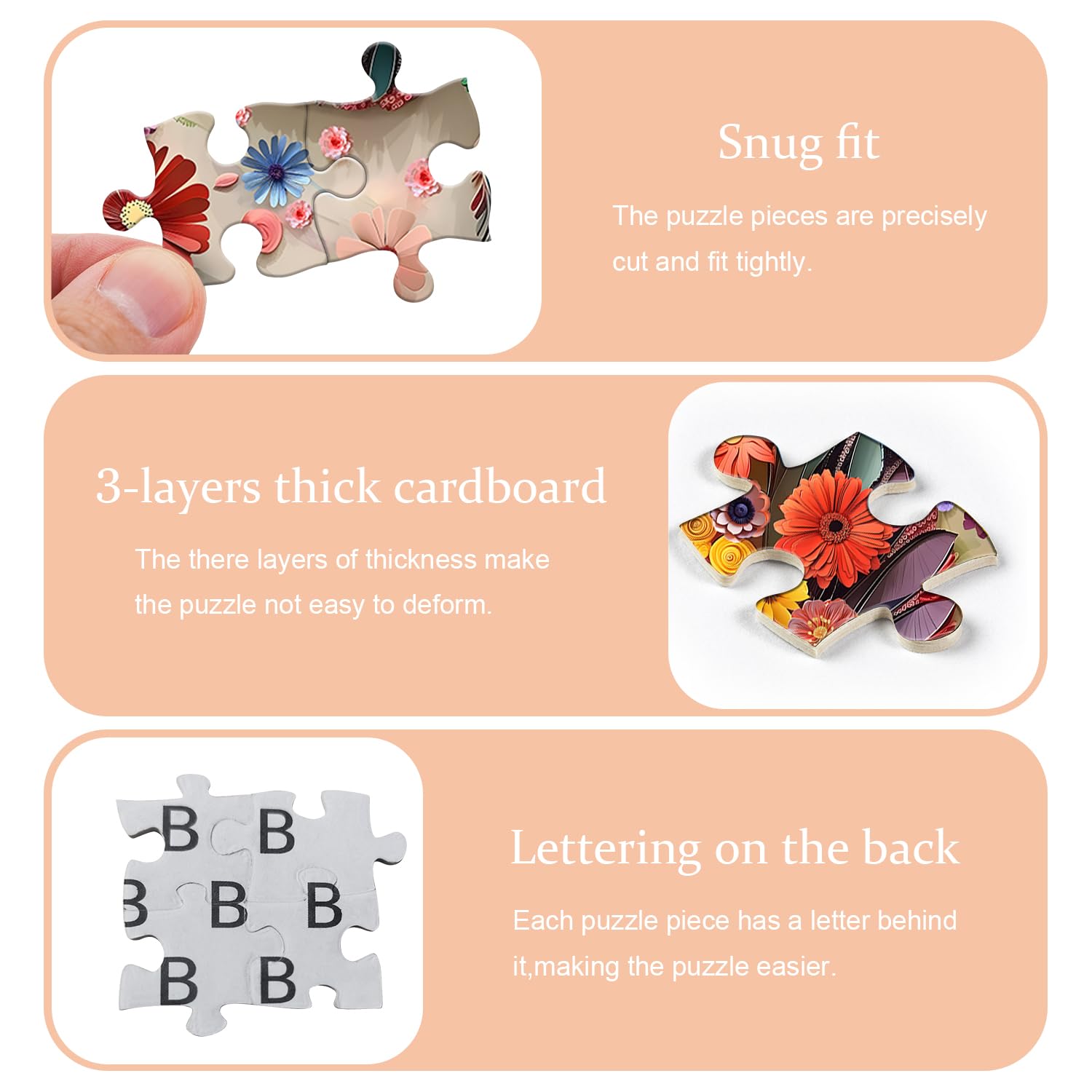 PICKFORU Hummingbird Puzzles for Adults 1000 Pieces, Flower Animal Bird Puzzle Quilling Paper Cut Art, Nature Garden Challenge Jigsaw Puzzle - Image 2