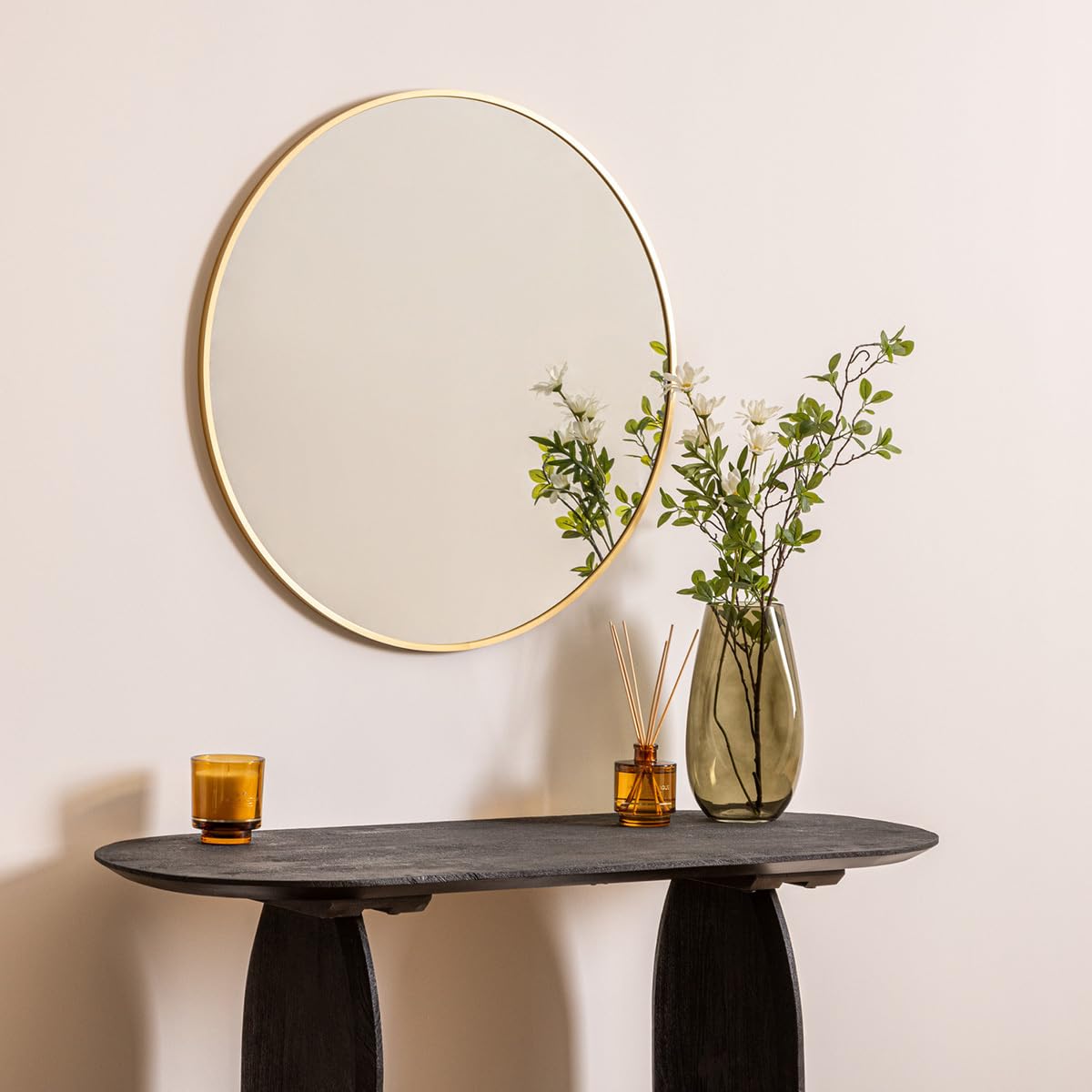 Atmosphera - Miroir Rond Alice métal D70cm - Doré