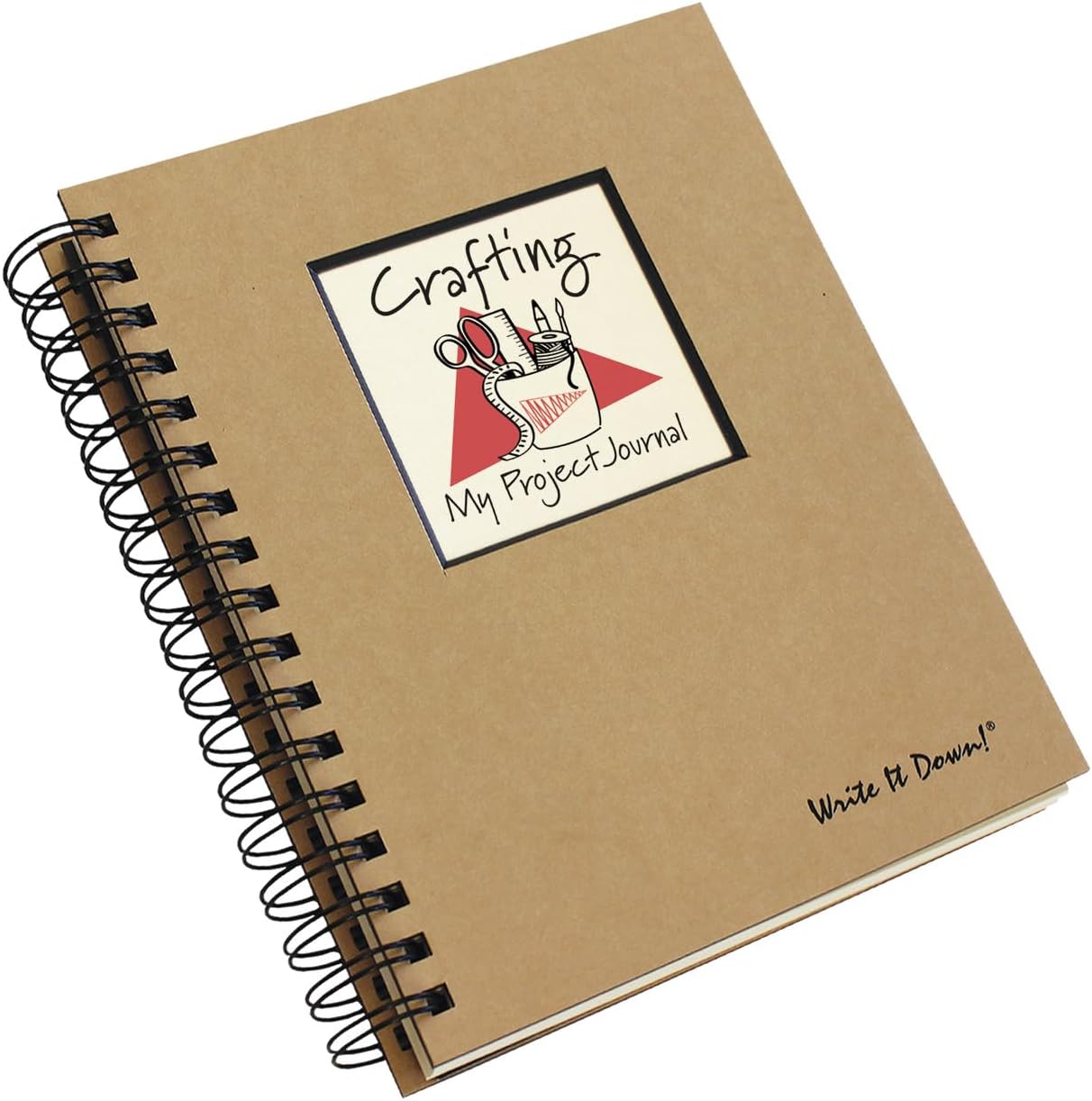 Write it Down series by Journals Unlimited, Guided Journal, Crafting, My Project Journal, Full-size 7.5"x 9", Kraft Hard Cover, Made in USA
