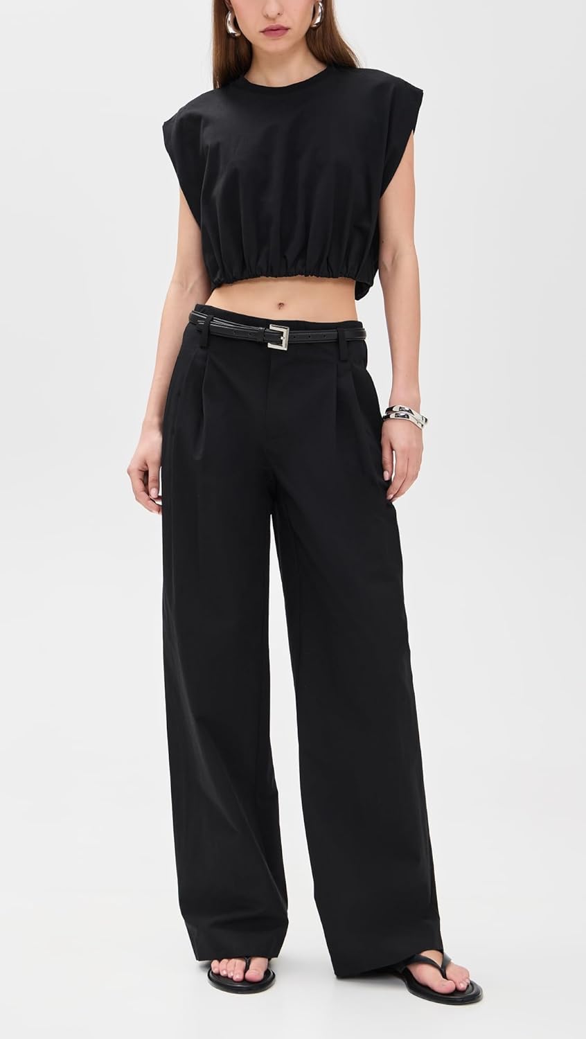 Vince Women's High Rise Pleated Wide Leg Trousers - Image 5