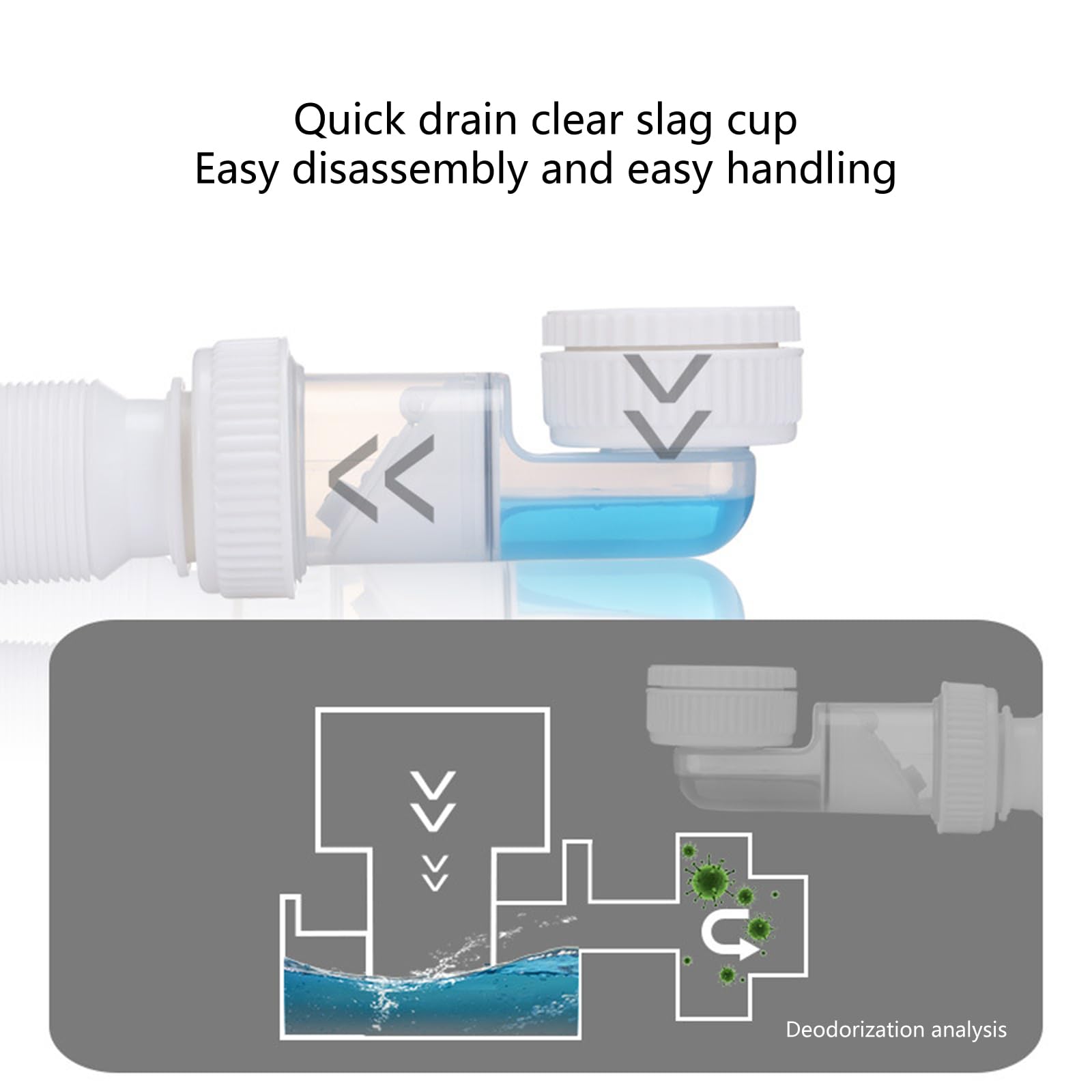 Sink Deodorants Strainer Drain Sewer Pipe Telescopic Flexible Drain Hose AntiClogging Home Bathroom Sink Hose Enduring