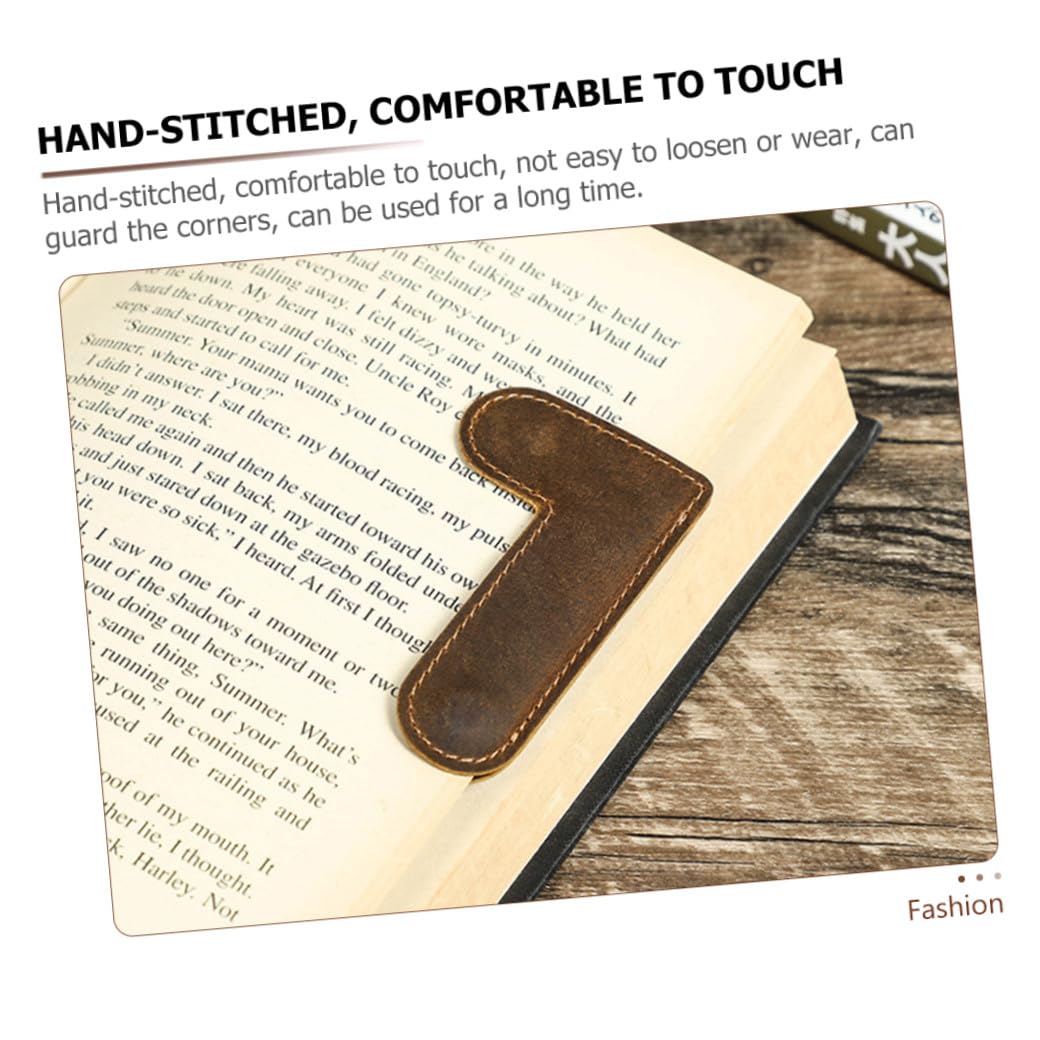 NUOBESTY 3pièces Marque-page Magnétique Cuir Vintage Outil De Fixation De Page Pour Accessoire De Lecture Pratique Et Élégant Pour Amateurs De Littérature