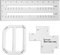 Vista 1 de UPTTHOW Juego de 3 plantillas para hacer bolsas cuadradas para principiantes, juego de herramientas de costura de acrílico transparente con bolsa