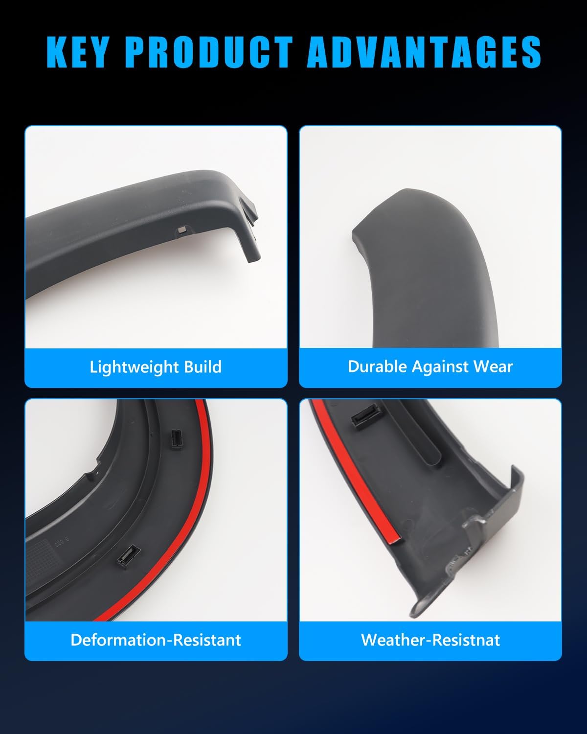 Rear Left Driver Side Door Fender Flare Molding Trim, Wheel Arch Panel Cover for 2019-2025 Ram Promaster, [Durable & Sturdy] Wheel Fender Trim Molding, 1 PC