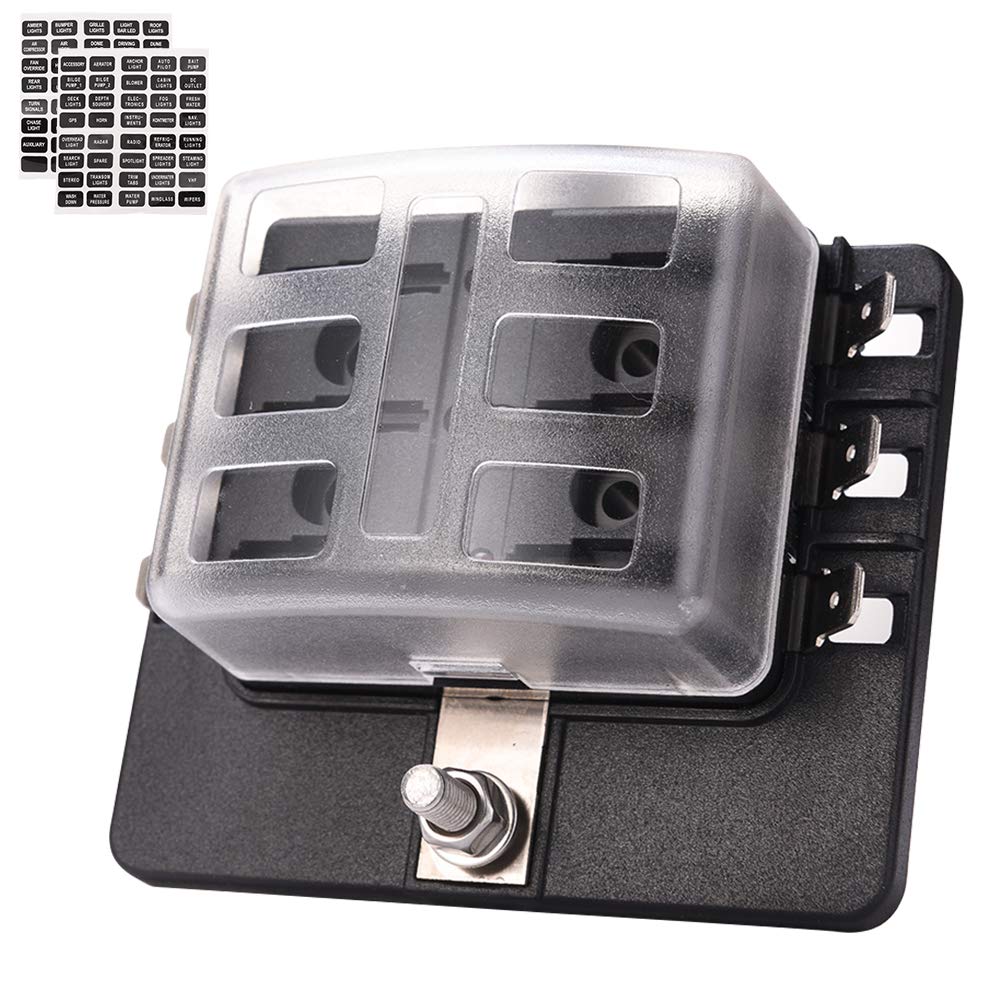 MICTUNING LED Illuminated Automotive Blade Fuse Holder Box