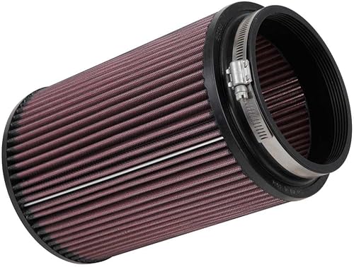 Miniatura 2 de K&N Filtro de entrada de aire universal con abrazadera alto rendimiento, premium, lavable, filtro de aire de repuesto diámetro de la brida 5