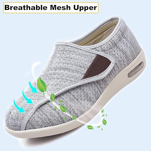 Miniatura 2 de Zapatos para caminar diabéticos de ancho ancho ancho para mujer, cómodos para personas mayores, pies hinchados, ligeros, transpirables, con cierre