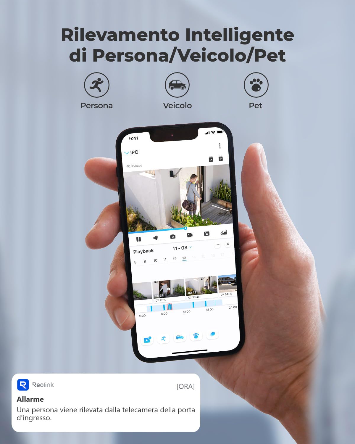 Reolink PoE 12MP Telecamera Esterno, Rilevamento di Uomo/Veicolo/Animale, Visione Notturna a Colori, Audio Bidirezionale, Avvisi Intelligenti, Time-Lapse, Slot per Scheda microSD, RLC-1224A