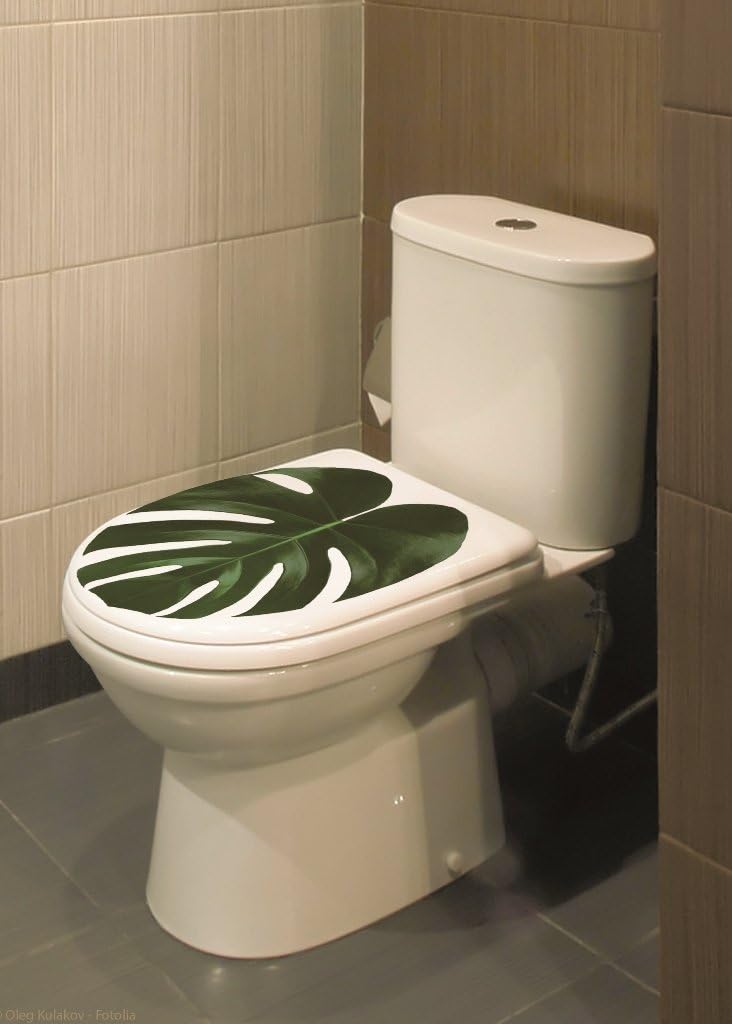260212 - Decorative Sticker for WC Covers Sticker Smooth, Tropical, 37.7 x 32 cm