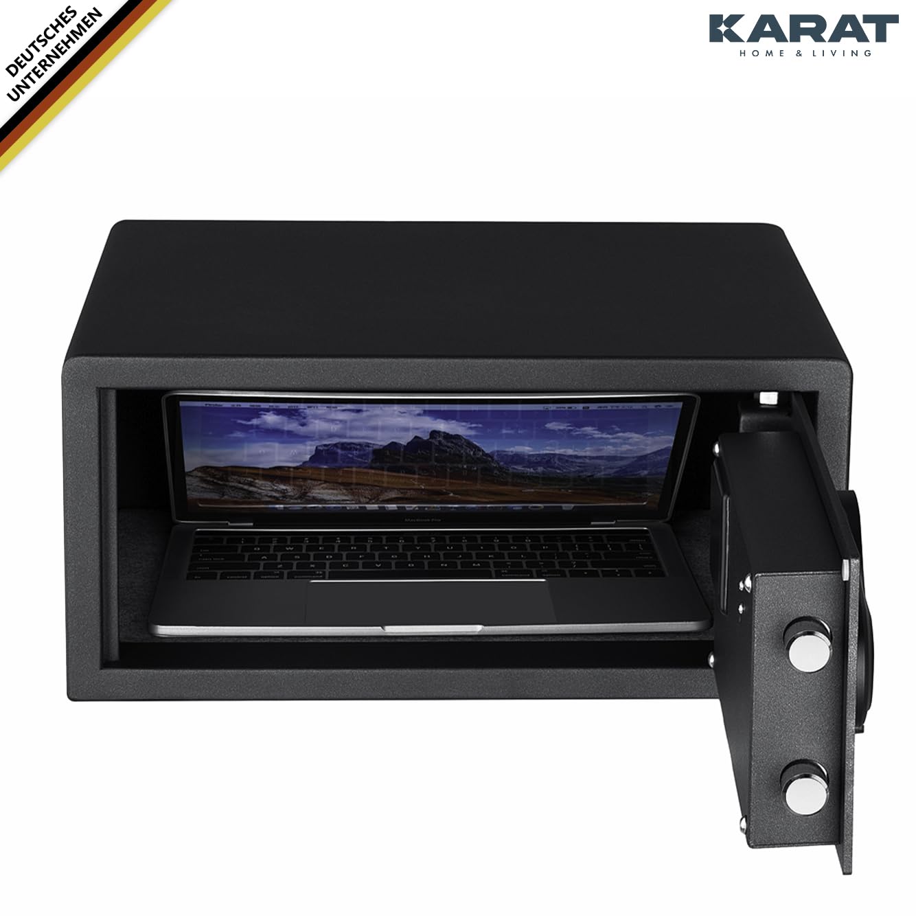 Coffre-fort Électronique Mural 20x42x38cm Anthracite - Serrure à Code, Double Boulon, Historique Des Accès - Alimentation Piles