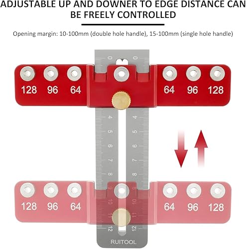 Miniatura 3 de Plantilla de hardware de gabinete, plantilla de montaje de aleación de aluminio, guía de taladro, herramienta de plantilla de taladro localizador de