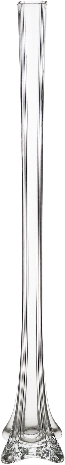 Eiffel Tower Vase 1.5 Inch x 28 Inch, Decorative Clear Glass with Sturdy Base, Wedding Centerpieces, Flower Bouquets, Home Décor, Celebrations, Parties, Event Planning, Arts & Crafts