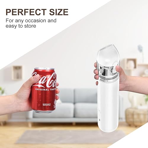 Miniatura 6 de Naisian Aspiradora de automóvil, aspiradora de mano inalámbrica, mini aspiradora inalámbrica recargable portátil con filtros dobles HEPA de acero