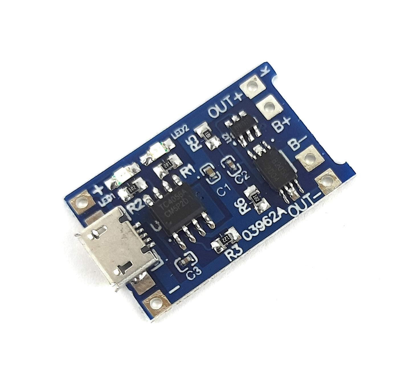 Stookin USB 5V 1A 18650 TP4056 Lithium Battery Charging Module Board with Protection (Pack of 3) 1