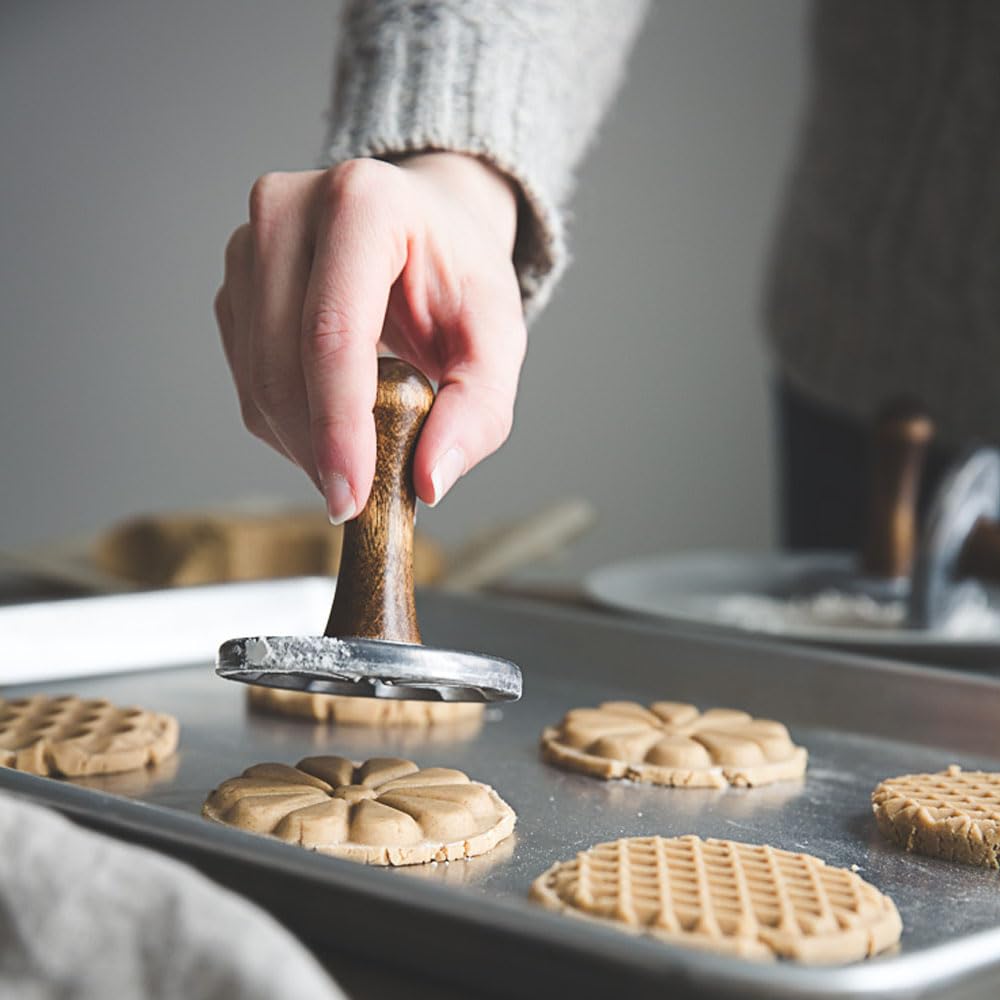Tampons à Biscuits Géométriques en Fonte Lourde, Lot de 3