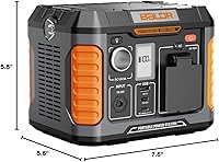 Vista 8 de BALDR estación de energía portátil de 200 W, 173 Wh, generador solar, batería de litio de reserva, fuente de alimentación de 120 V, onda sinusoidal