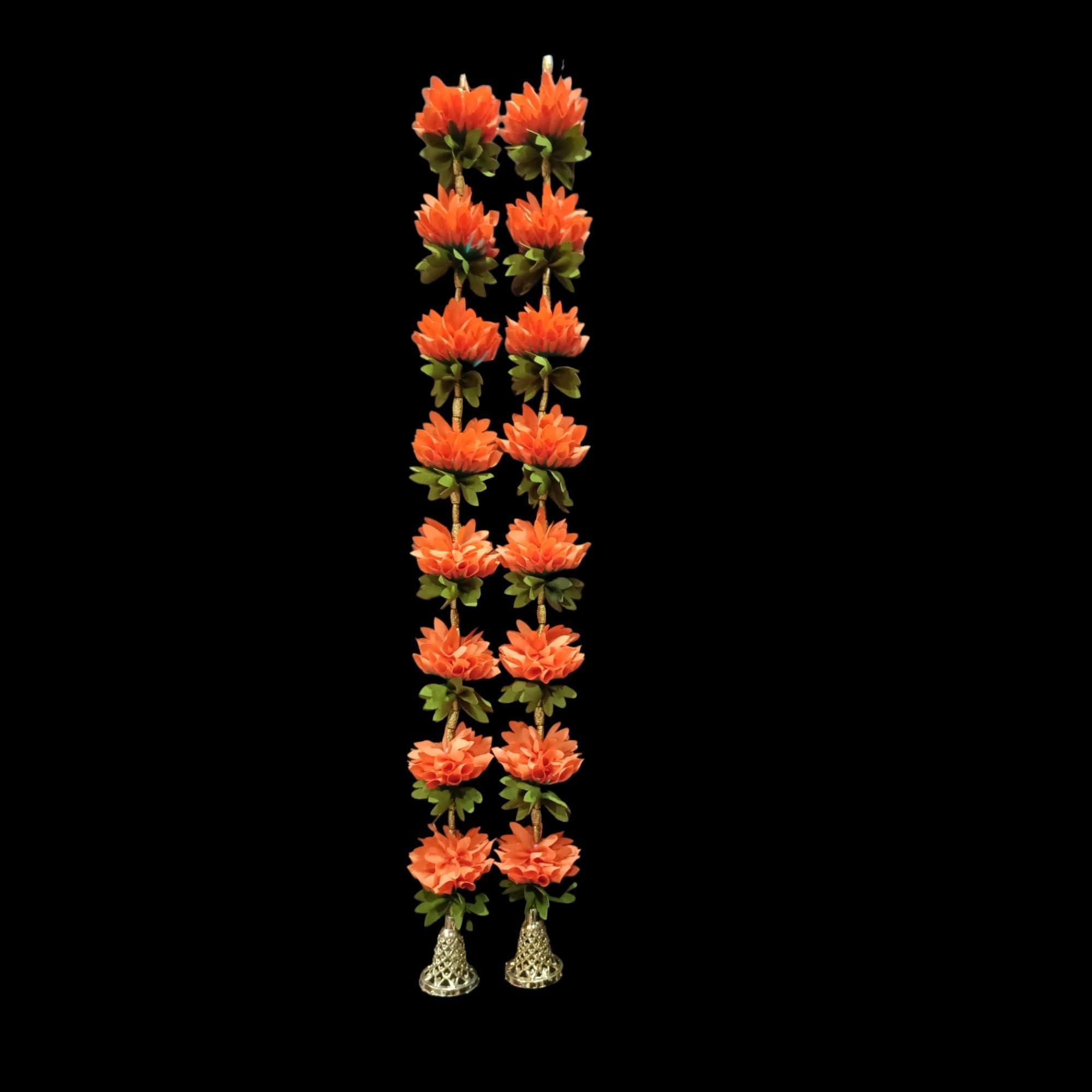 The Flower Studios Artificial Fabric Lotus Shape Thomala Flower 20Inch 2Pcs (Orange)