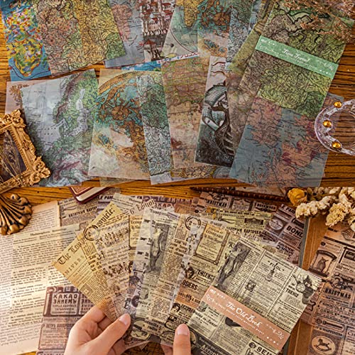 90 Sheets Of Vintage Scrapbooking Parchment Material Paper,Scrapbook Paper Ephemera For Junk Journal Decorative Antique Vintage Paper Art Craft Embellishment Supplies #TOP2