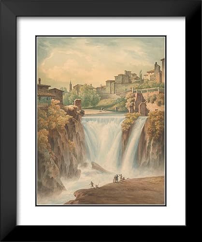 Miniatura 2 de ArtDirect John Warwick Smith 19x24 Black Modern Frame and Double Matted Museum Art Print Titled - Falls of Tivoli