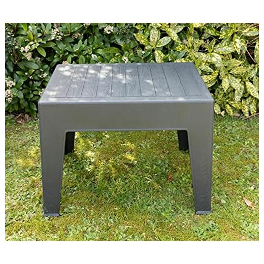 Garden Coffee Side Coffee Table Lounger Chair Bistro Plastic Table Grey