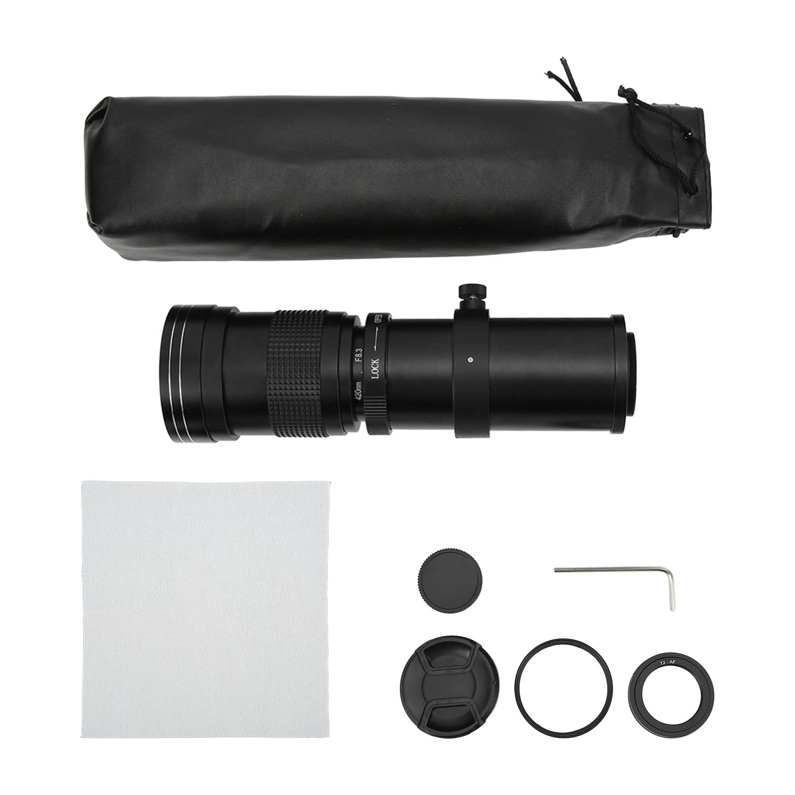 Fotocamere digitali e accessori 420‑800mm F8.3‑16 Teleobiettivo zoom manuale per fotocamera con anello adattatore per fotocamere AF 27 * 9 * 9 cm obiettivo e accessori