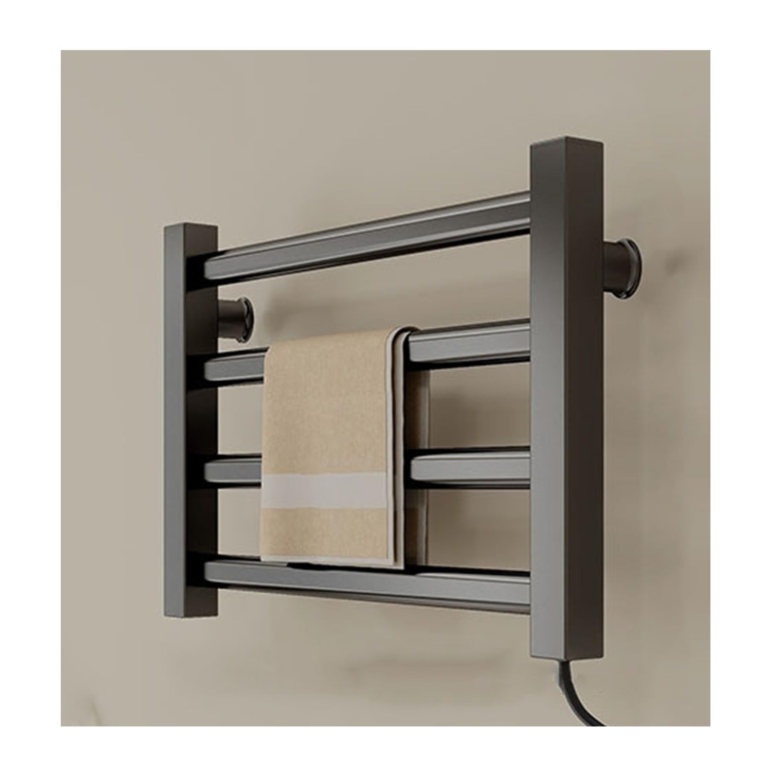 Porte-Serviettes Chauffant Électrique 4 Barres - 55°C Constant, 80W, IPX4, Installation Murale Facile