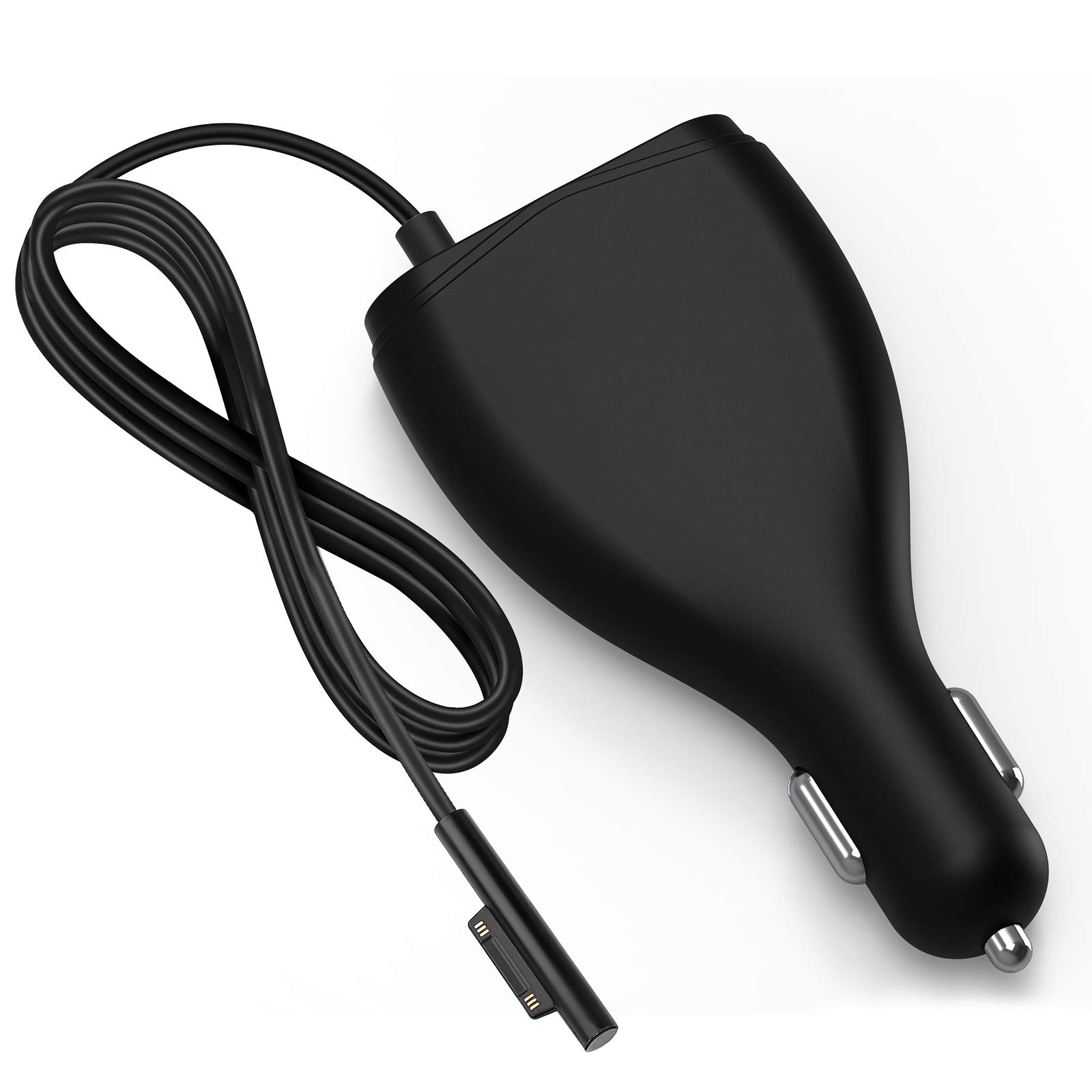 SUPERNIGHT Car Power Adapter Surface 60W (15V 4A) Surface Pro Charger Car Charging Cable per Surface Book & Surface Pro 3 4 5 6 7 X, Surface Laptop 2/1, Surface Go con porta di ricarica USB 5V 2A, 70W