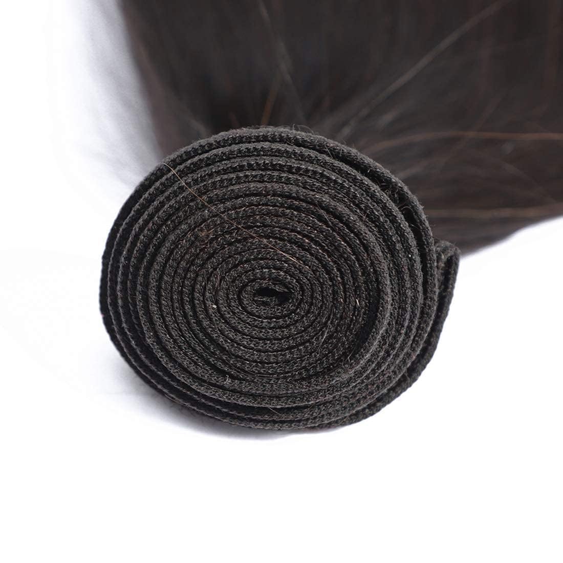 Angie Queen Brazilian Virgin Straight Hair One Bundle 24 Inch 100% Unprocessed Human Hair Extension Hair Weave Double Weft Natural Black Color (100+/-5g)/bundle Can be Dyed and Bleached