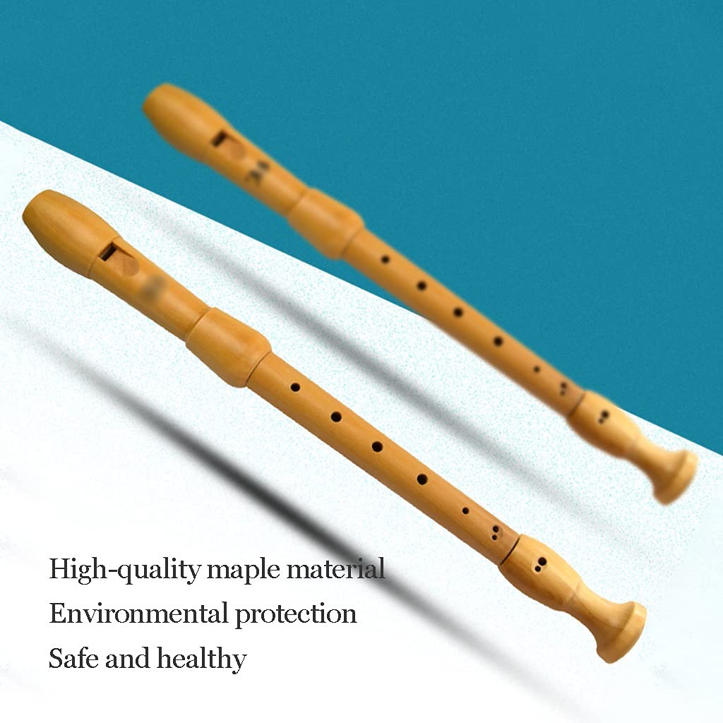 Flûtes à Bec Flûte À Bec Bois Baroque Alto Baroque Adulte À 3 Segments,Flûte 8 Trous Détachable en Érable F Allemand,avec Sac Rangement,Bâton Nettoyage Et Lanière
