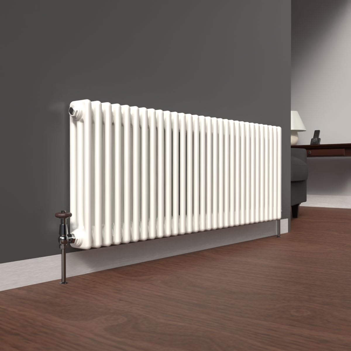 Lux Heat White Horizontal 3 Column Traditional Radiator 500Mm (H) X 1370Mm (W)